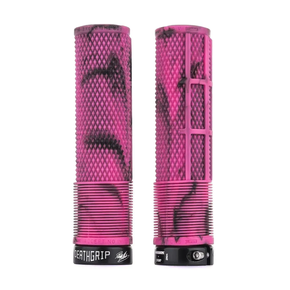 uPRISE Bikes DMR BRENDOG DeathGrip MTB Grips - Thin - Marble Pink | Price match, 365 day return s, 18-Month Warranty, Finance Available & Free UK Delivery