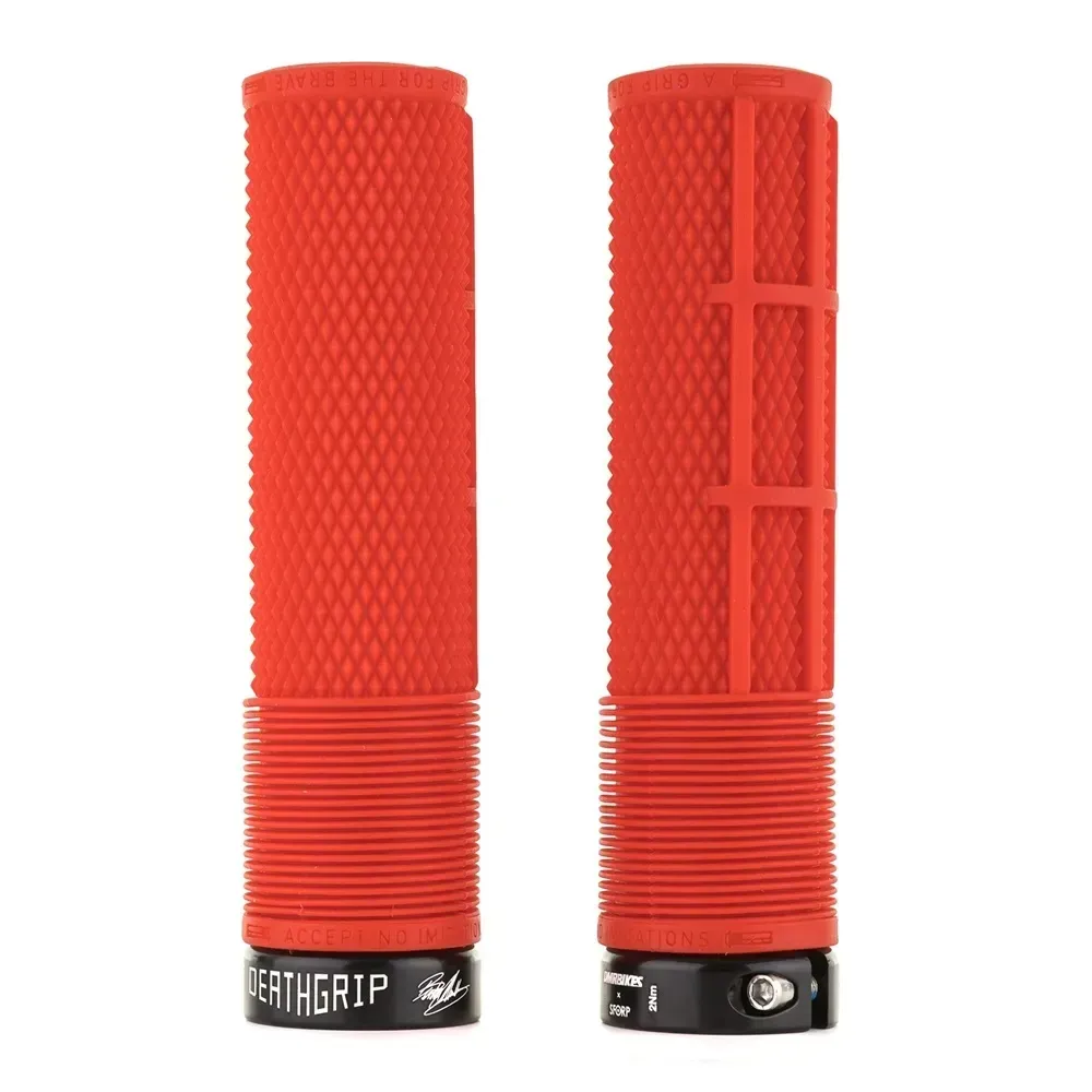 uPRISE Bikes DMR BRENDOG DeathGrip MTB Grips - Thin - Red | Price match, 365 day return s, 18-Month Warranty, Finance Available & Free UK Delivery