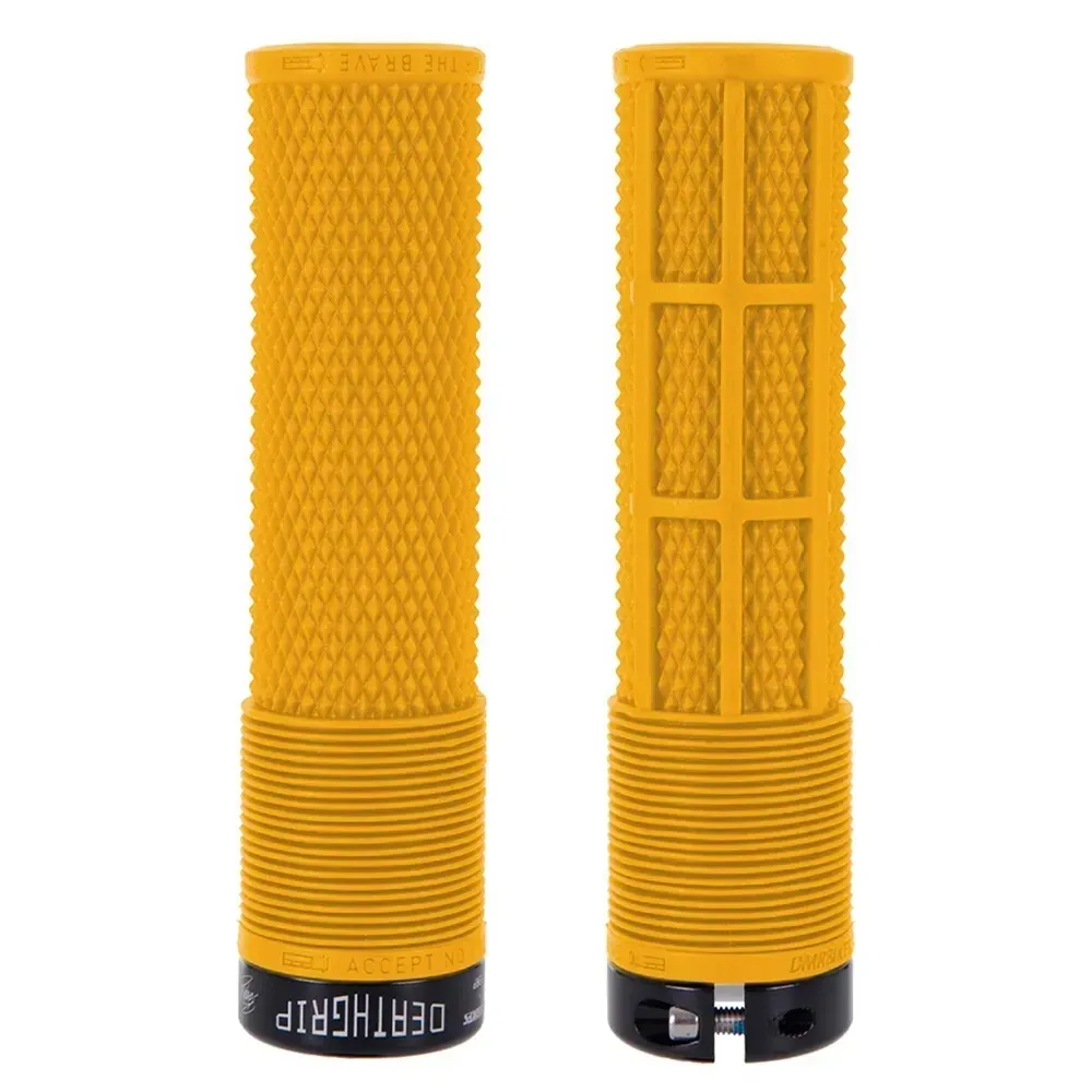 uPRISE Bikes DMR BRENDOG DeathGrip MTB Grips - Thin - Gul Yellow | Price match, 365 day return s, 18-Month Warranty, Finance Available & Free UK Delivery