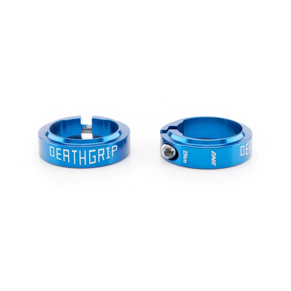 uPRISE Bikes DMR Deathgrip2 Aluminium Anodised Grip Collars - Blue | Price match, 365 day returns, 18-Month Warranty, Finance Available & Free UK Delivery