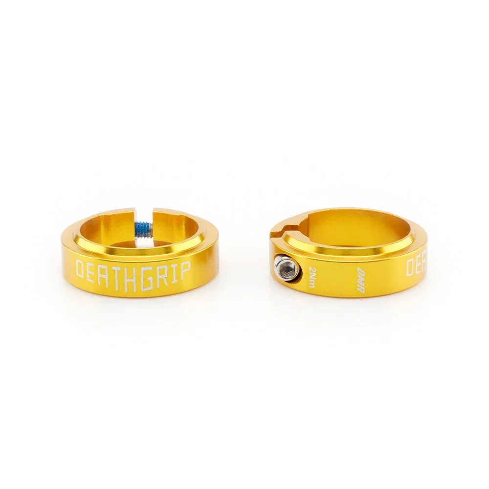 uPRISE Bikes DMR Deathgrip2 Aluminium Anodised Grip Collars - Gold | Price match, 365 day returns, 18-Month Warranty, Finance Available & Free UK Delivery