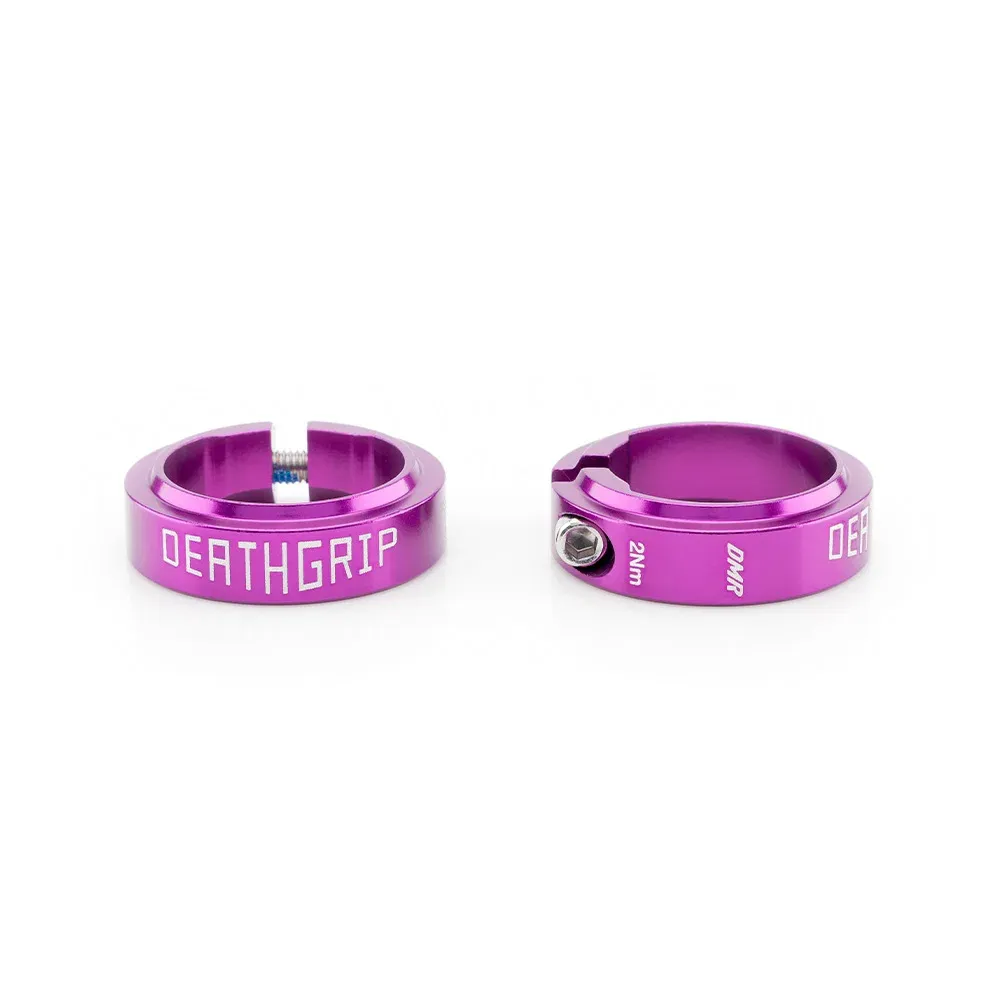 uPRISE Bikes DMR Deathgrip2 Aluminium Anodised Grip Collars - Purple | Price match, 365 day returns, 18-Month Warranty, Finance Available & Free UK Delivery