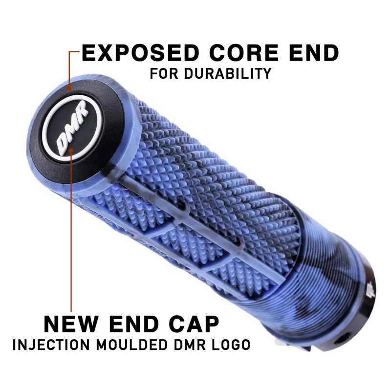 DMR DeathGrip 2 Non Flange MTB Grips - Thin - Blue Marble-3