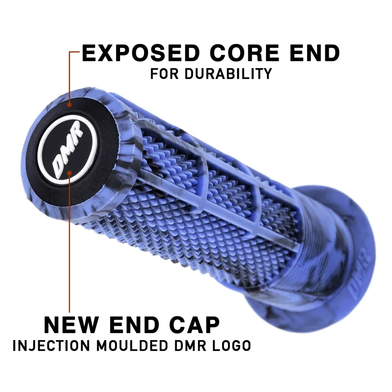 DMR DeathGrip 2 Non Flange MTB Grips - Thick - Blue Marble-4
