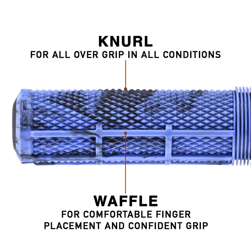 DMR DeathGrip 2 Non Flange MTB Grips - Thick - Blue Marble-6