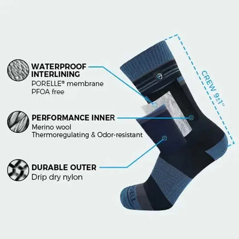 Dexshell Thermlite 2.0 Waterproof Socks - Black/Olive Green-1