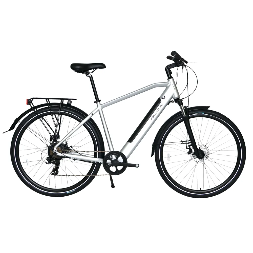 uPRISE Bikes Nearly New Falcon Horizon Cross Bar 2024 Electric Hybrid Bike - Silver | Price match, 365 day return s, 18-Month Warranty, Finance Available & Free UK Delivery