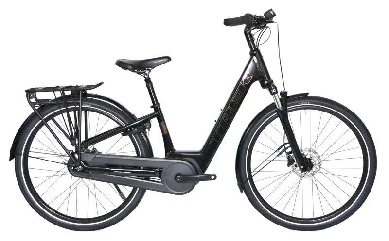 Ex Demo Trek District+ 2 400Wh Lowstep 2026 Electric Hybrid Bike - Small - Trek Black