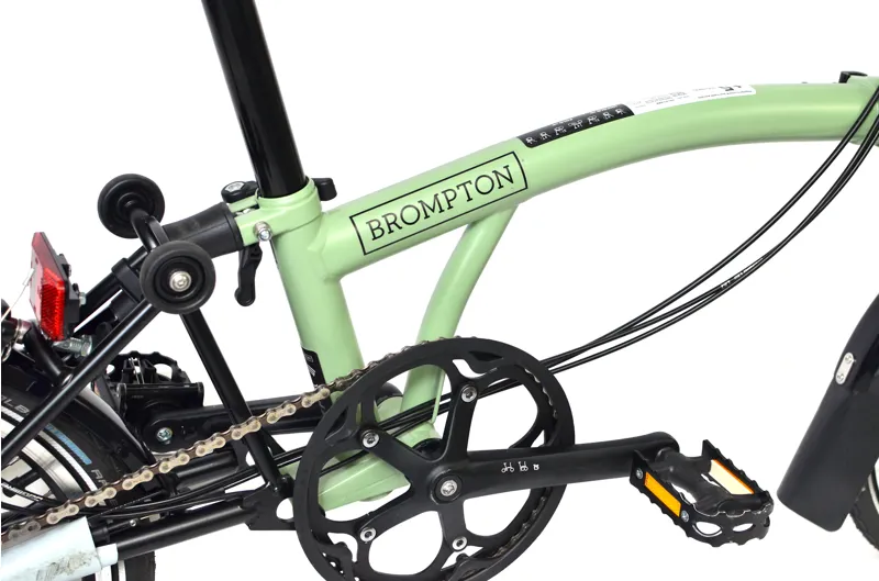 Ex Demo Brompton 2024 C Line 6 Speed Folding Bike Mid Bar - Matcha Green-1