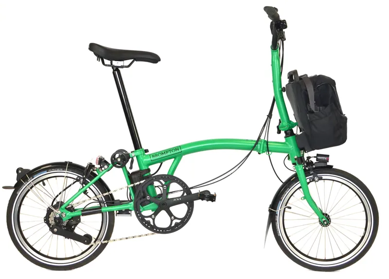 Ex Demo Brompton C Line 4 Speed Mid Bar 2026 Electric Folding Bike - Palm Green