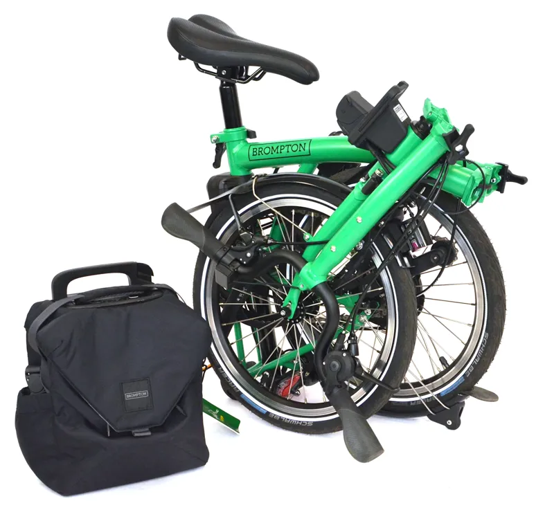 Ex Demo Brompton C Line 4 Speed Mid Bar 2026 Electric Folding Bike - Palm Green-5