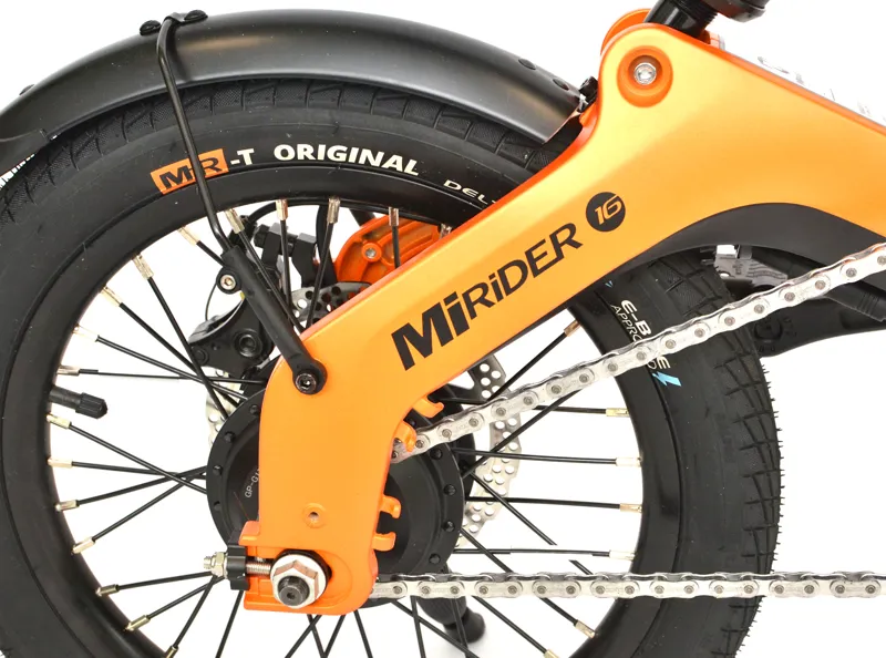 Nearly New MiRider One Folding Electric Bike - Orange/Black-1