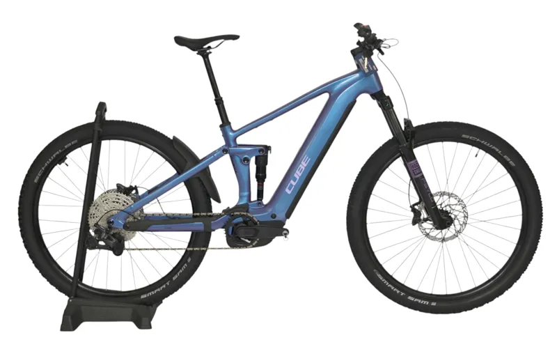 Nearly New Cube Stereo Hybrid One44 PRO 800wh 2027 Electric MTB - Medium - Blueirish/Purple
