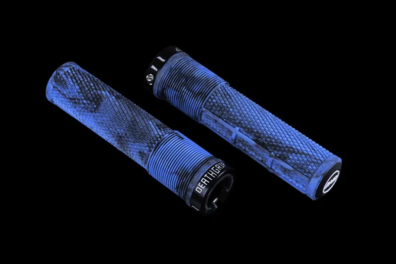DMR DeathGrip 2 Non Flange MTB Grips - Thick - Blue Marble-1