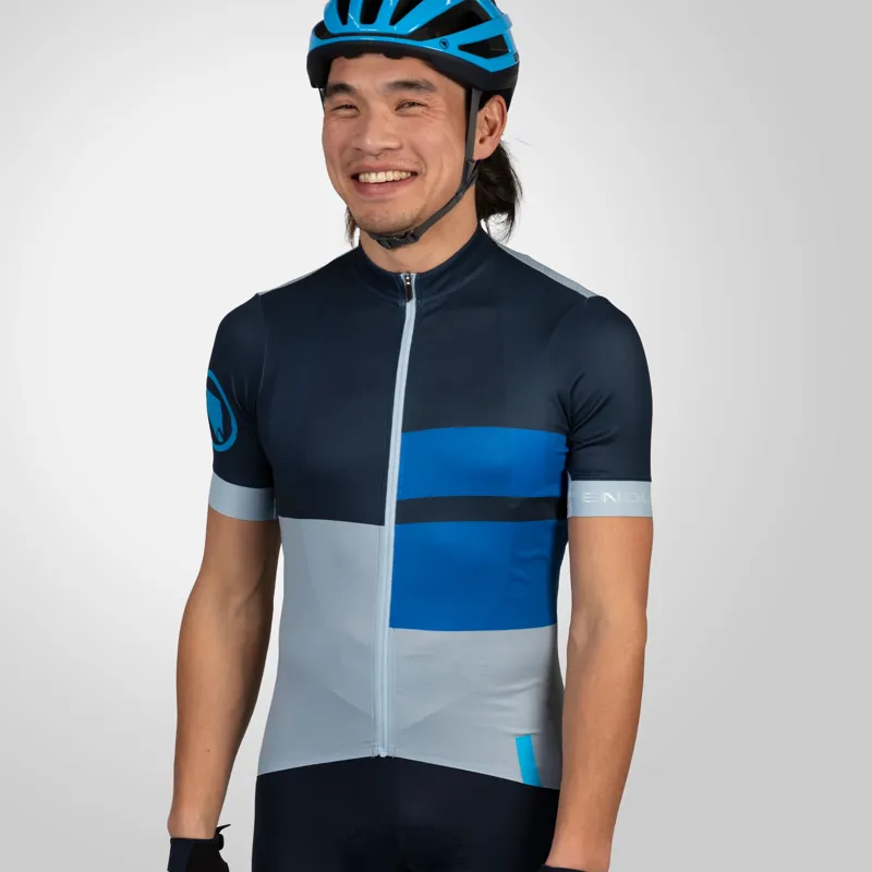 Endura FS260 Print Men's Short Sleeve Jersey - Ink Blue-2