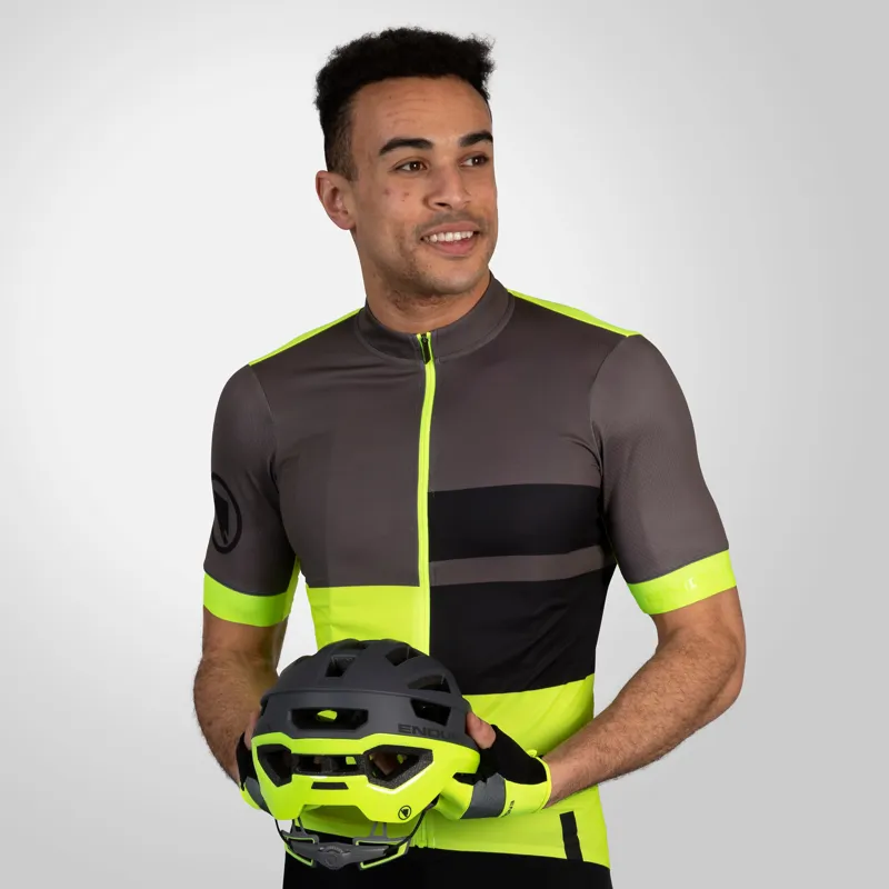 Endura FS260 Print Men's Short Sleeve Jersey - Yellow-2