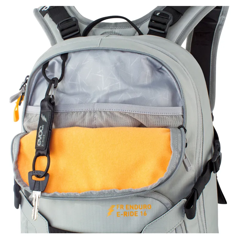 Evoc FR Enduro E-Ride Protector 16 Litre Backpack - Stone/Bright Orange-8