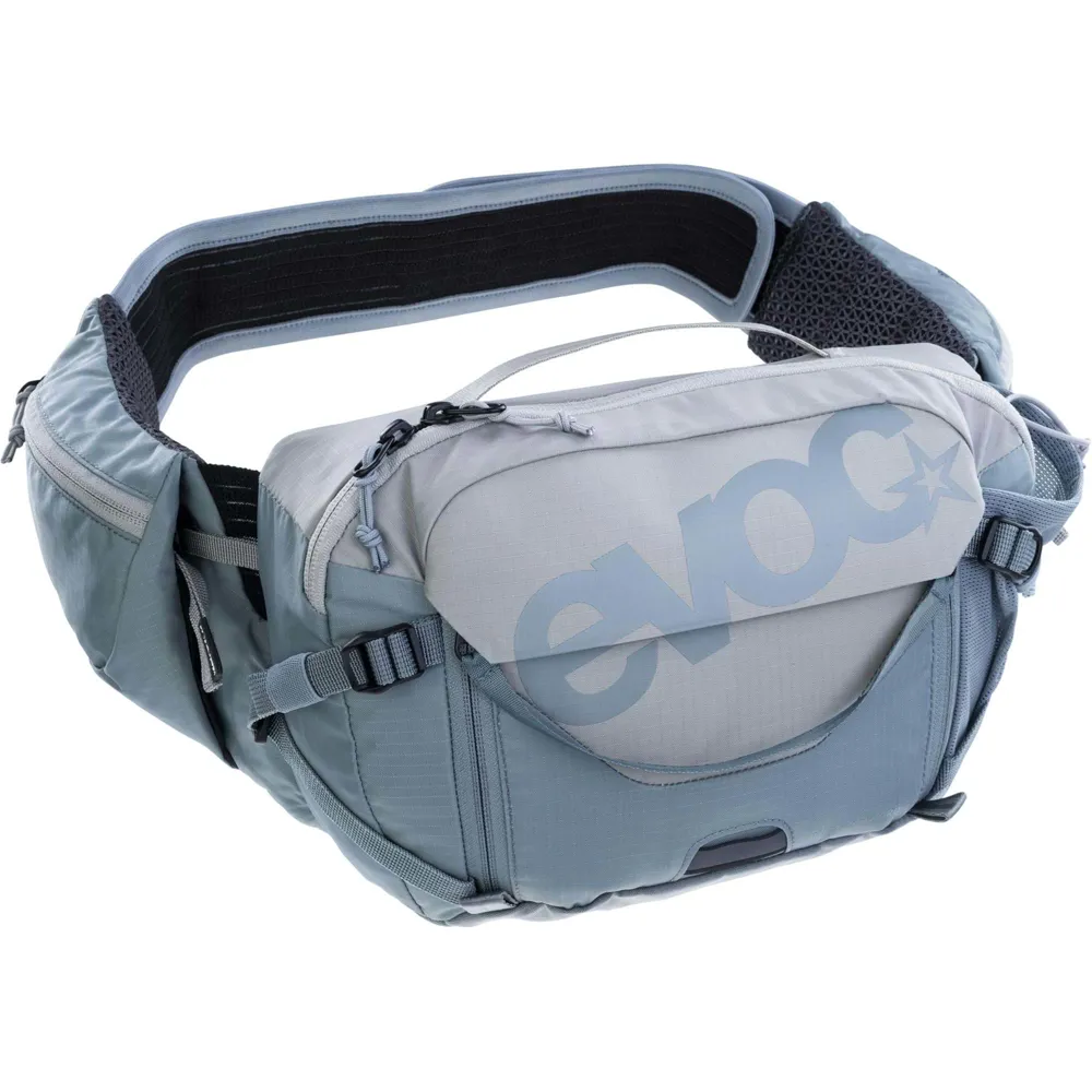 uPRISE Bikes Evoc Hip Pack Pro 3L Hydration Pack  1.5L Bladder - Stone/Steel | Price match, 365 day return s, 18-Month Warranty, Finance Available & Free UK Delivery