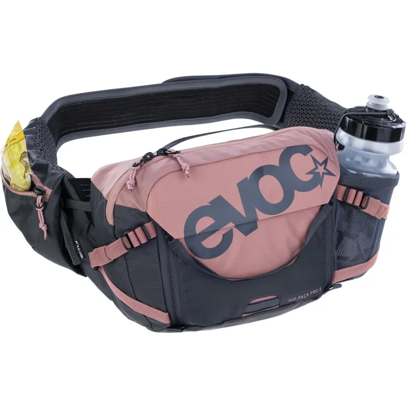 Evoc Hip Pack Pro 3L Hydration Pack  1.5L Bladder - Dusty Pink/Grey-3