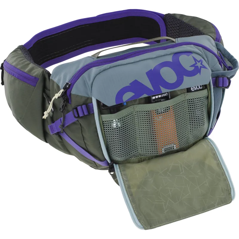 Evoc Hip Pack Pro 3 Litre + Hydration Bladder - Steel/Violet/Darl Olive-3