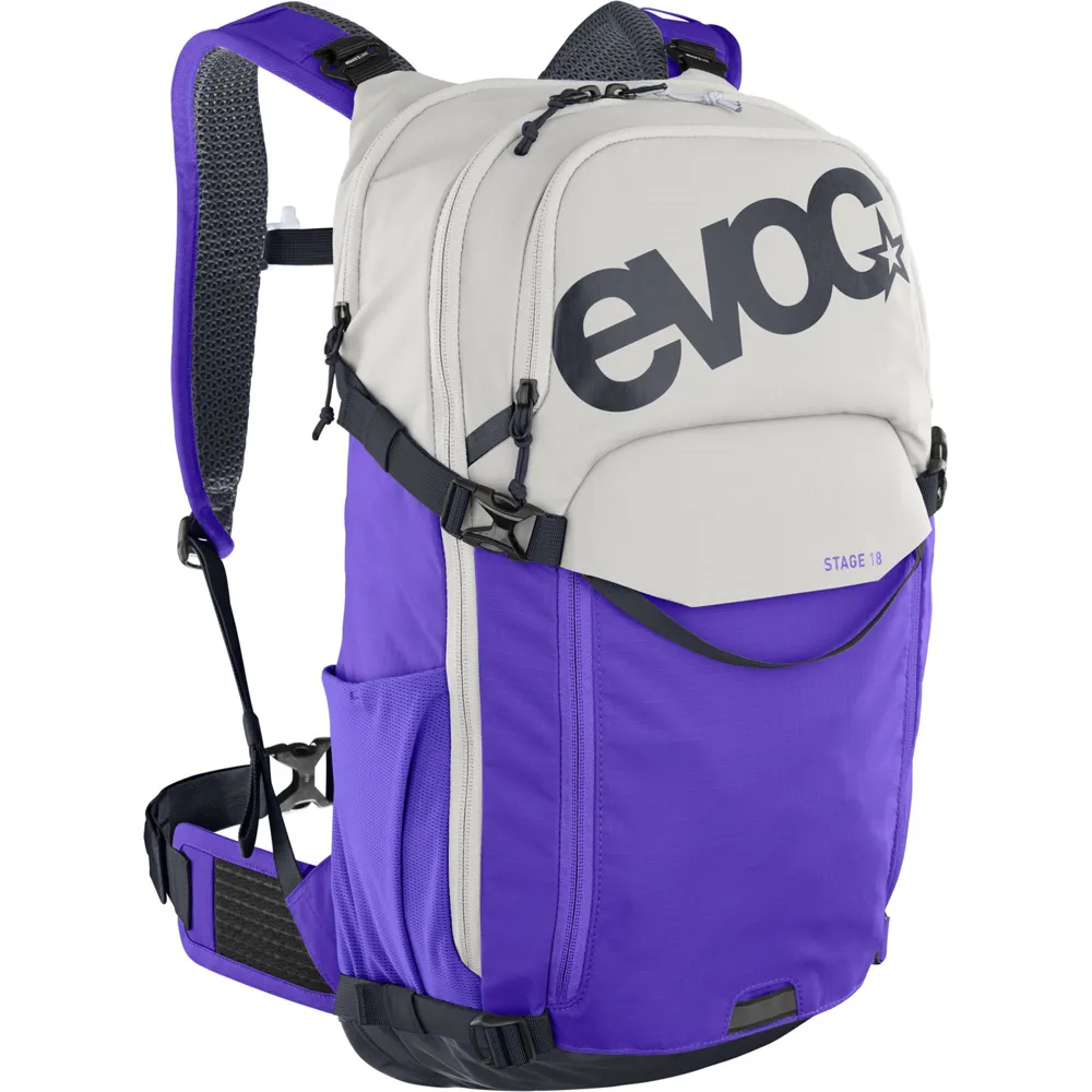 uPRISE Bikes Evoc Stage 18 Litre Backpack - Sand/Violet | Price match, 365 day return s, 18-Month Warranty, Finance Available & Free UK Delivery