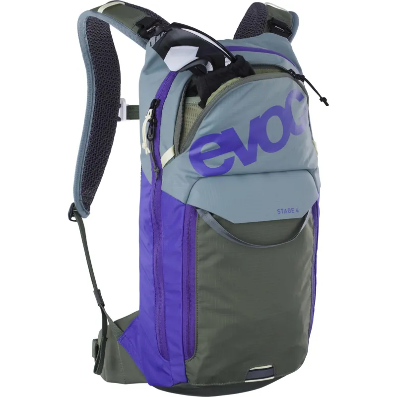 Evoc Stage 6 Litre Backpack - Steel/Violet/Dark Olive-2