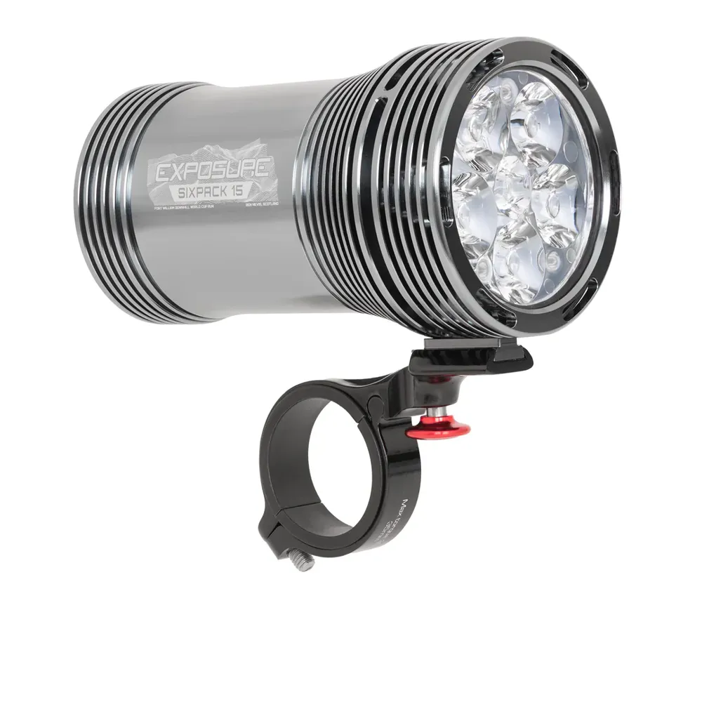 uPRISE Bikes Exposure Six Pack 15 6000 Lumen USB Front Light - Silver | Price match, 365 day return s, 18-Month Warranty, Finance Available & Free UK Delivery