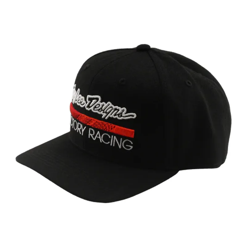 Troy Lee Designs Factory Racing Flat Bill Snapback Hat - Black/Grey