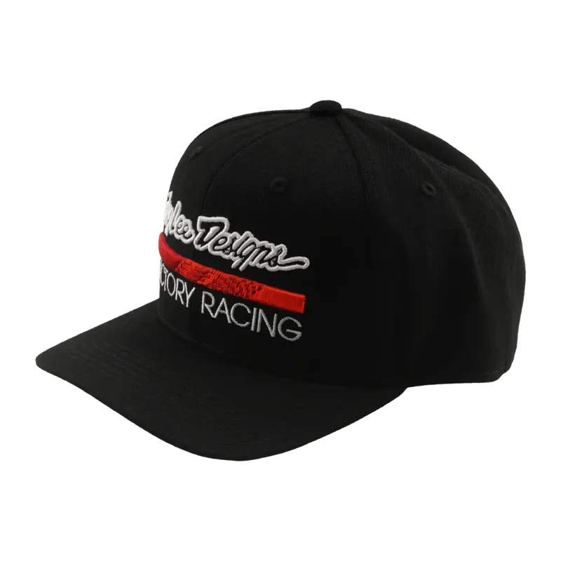 Troy Lee Designs Factory Racing Curved Bill Snapback Hat - Black/Red