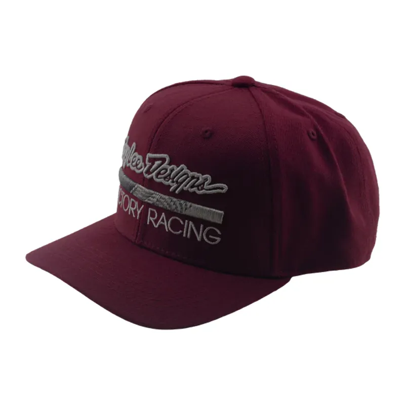 Troy Lee Designs Factory Racing Curved Bill Snapback Hat - Burgundy/Grey
