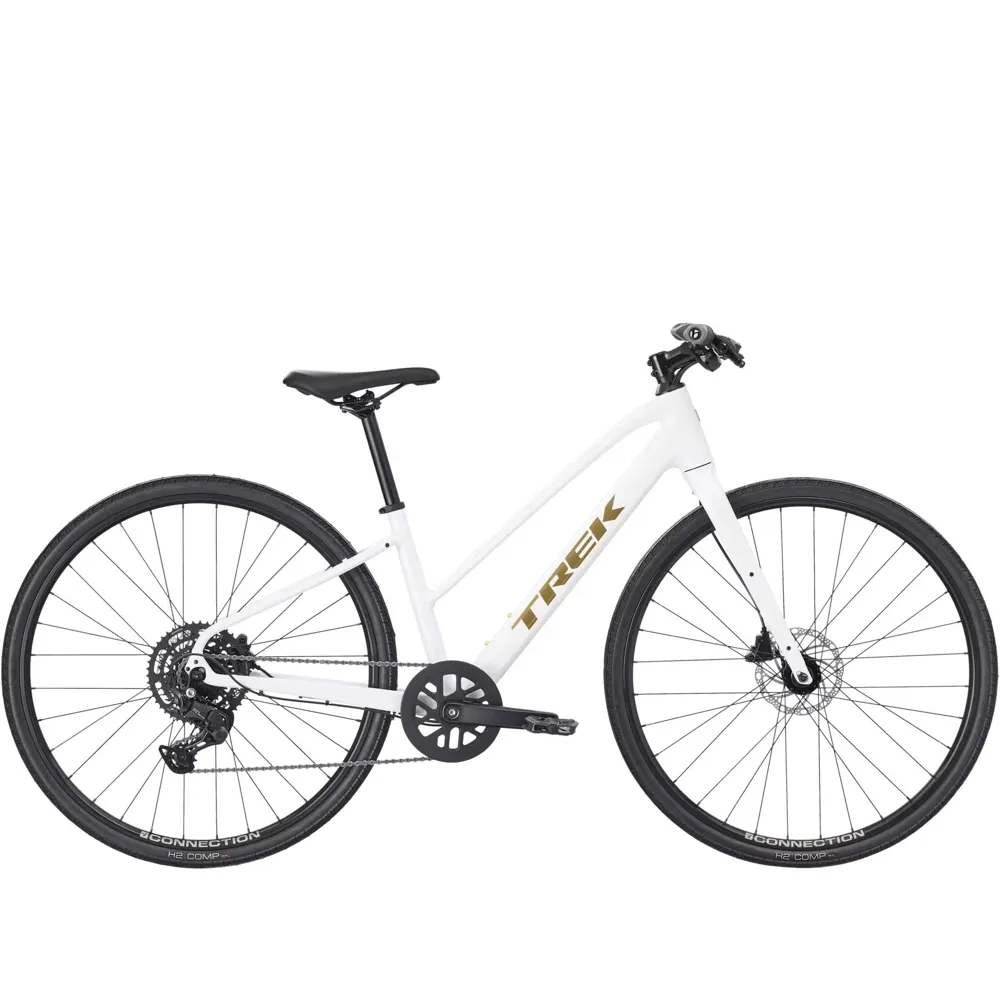 uPRISE Bikes Trek FX 2 Midstep 2026 Hybrid Bike - Crystal White | Price match, 365 day return s, 18-Month Warranty, Finance Available & Free UK Delivery