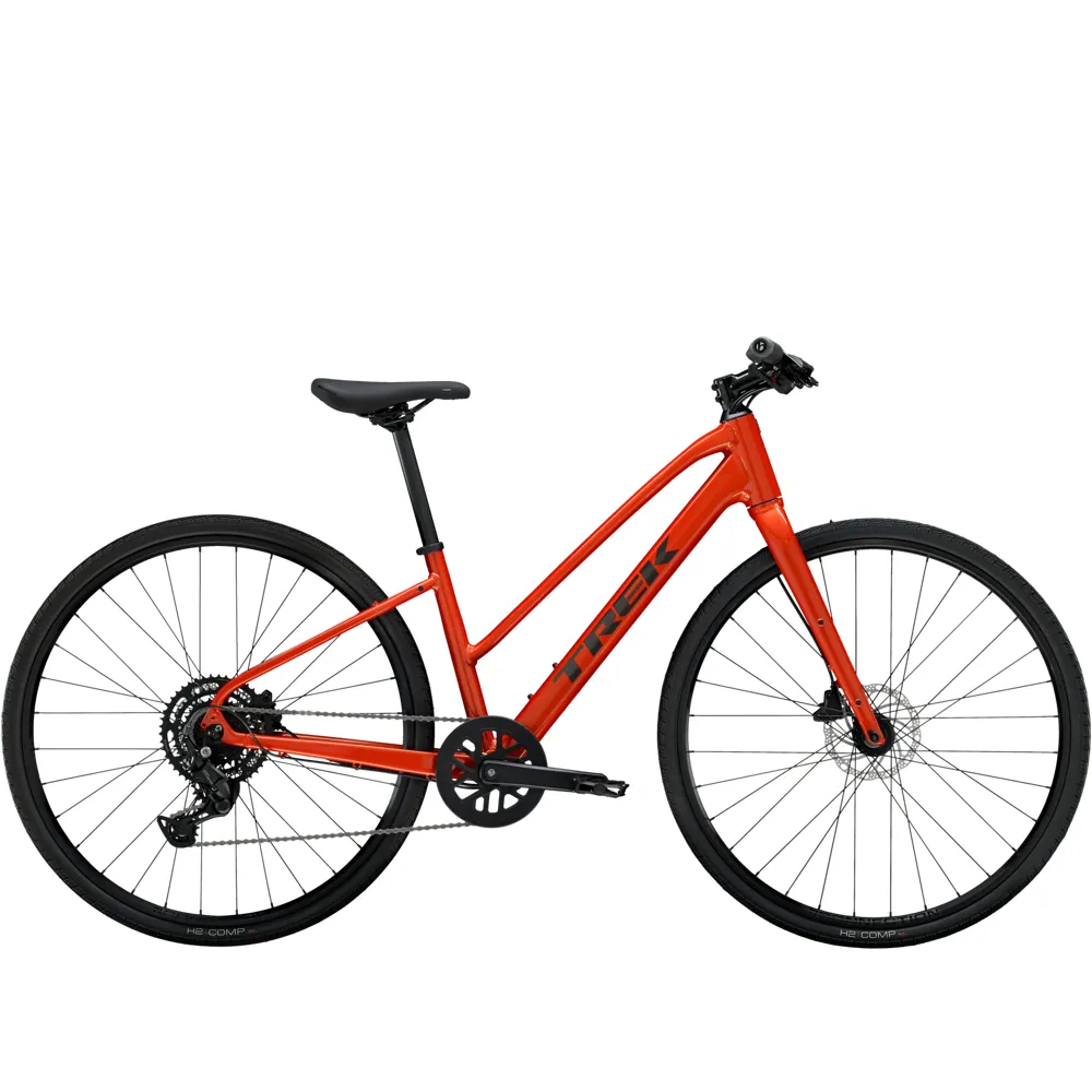 uPRISE Bikes Trek FX 2 Stagger 2025 Hybrid Bike - Lava Red | Price match, 365 day return s, 18-Month Warranty, Finance Available & Free UK Delivery