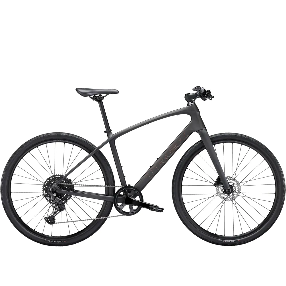 uPRISE Bikes Trek FX Sport 4 2025 Carbon Hybrid Bike - Onyx Carbon | Price match, 365 day return s, 18-Month Warranty, Finance Available & Free UK Delivery