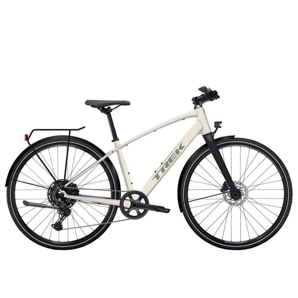uPRISE Bikes Trek FX Sport Equipped 2026 Hybrid Bike - Buff Beige/Era White | Price match, 365 day return s, 18-Month Warranty, Finance Available & Free UK Delivery