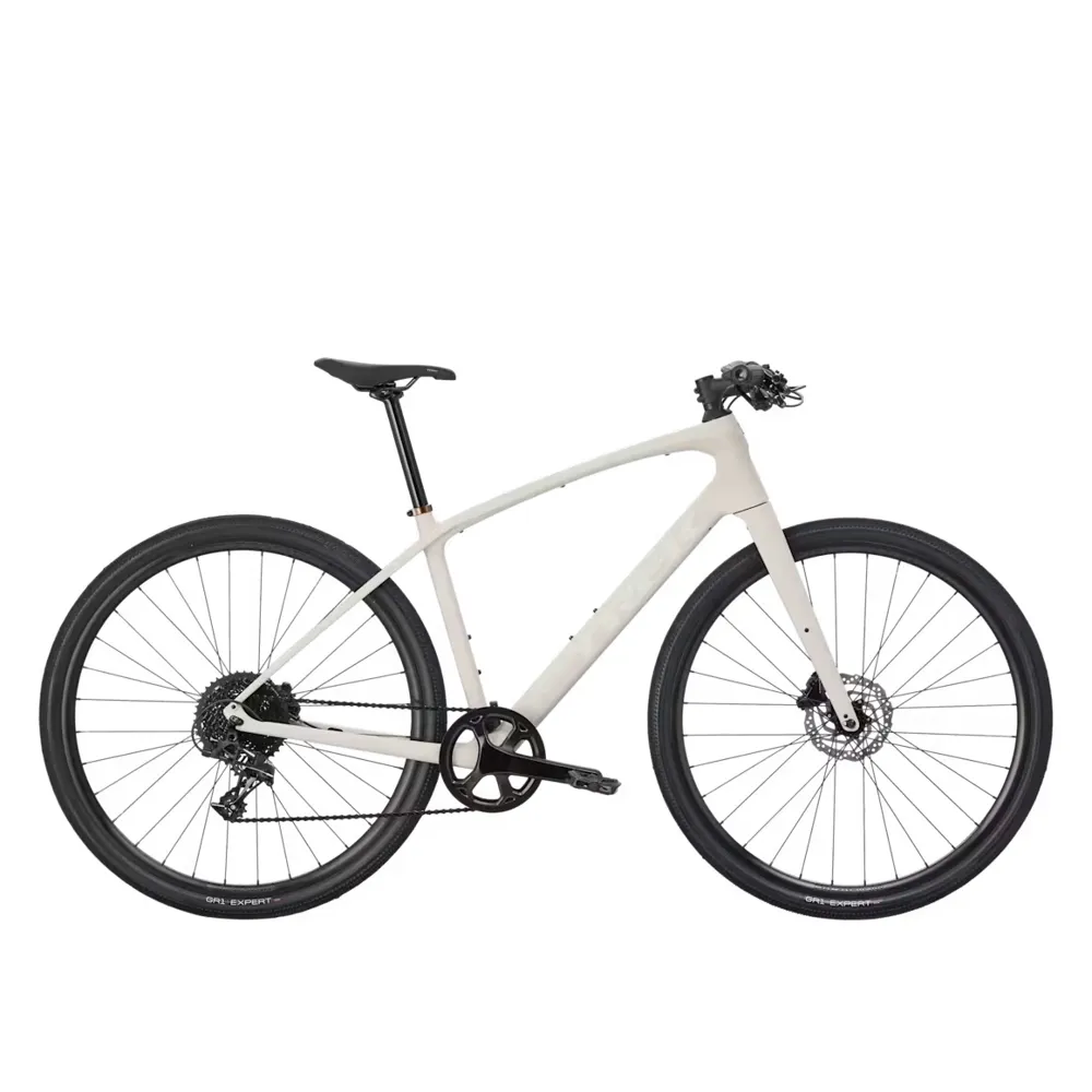 uPRISE Bikes Trek FX Sport SL 5 2027 Carbon Hybrid Bike - Buff Beige | Price match, 365 day returns, 18-Month Warranty, Finance Available & Free UK Delivery