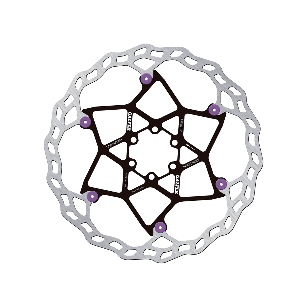 uPRISE Bikes Galfer Wave Floating Disc Rotor - 6 Bolt - 203 X 2.0mm - Purple Pins | Price match, 365 day return s, 18-Month Warranty, Finance Available & Free UK Delivery
