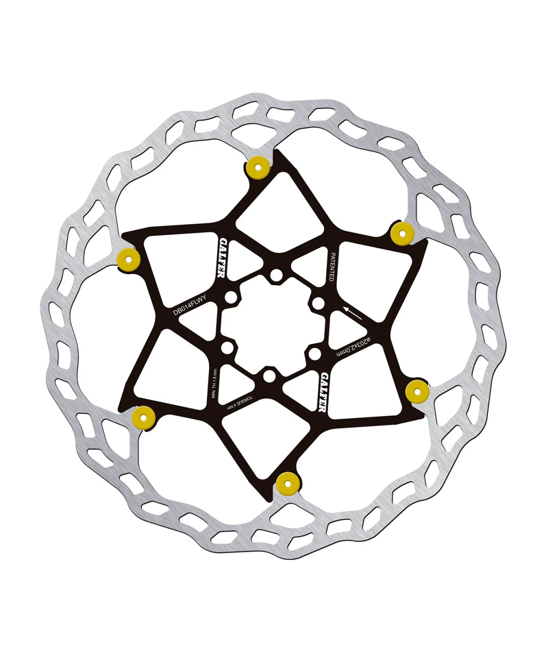 Galfer Wave Floating Disc Rotor - 6 Bolt - 203 X 2.0mm - Gold Pins