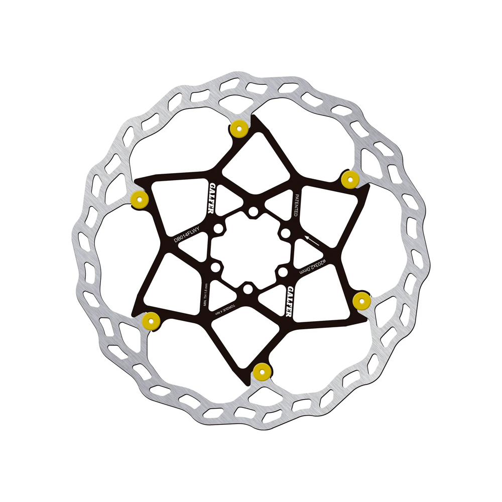 uPRISE Bikes Galfer Wave Floating Disc Rotor - 6 Bolt - 203 X 2.0mm - Gold Pins | Price match, 365 day return s, 18-Month Warranty, Finance Available & Free UK Delivery