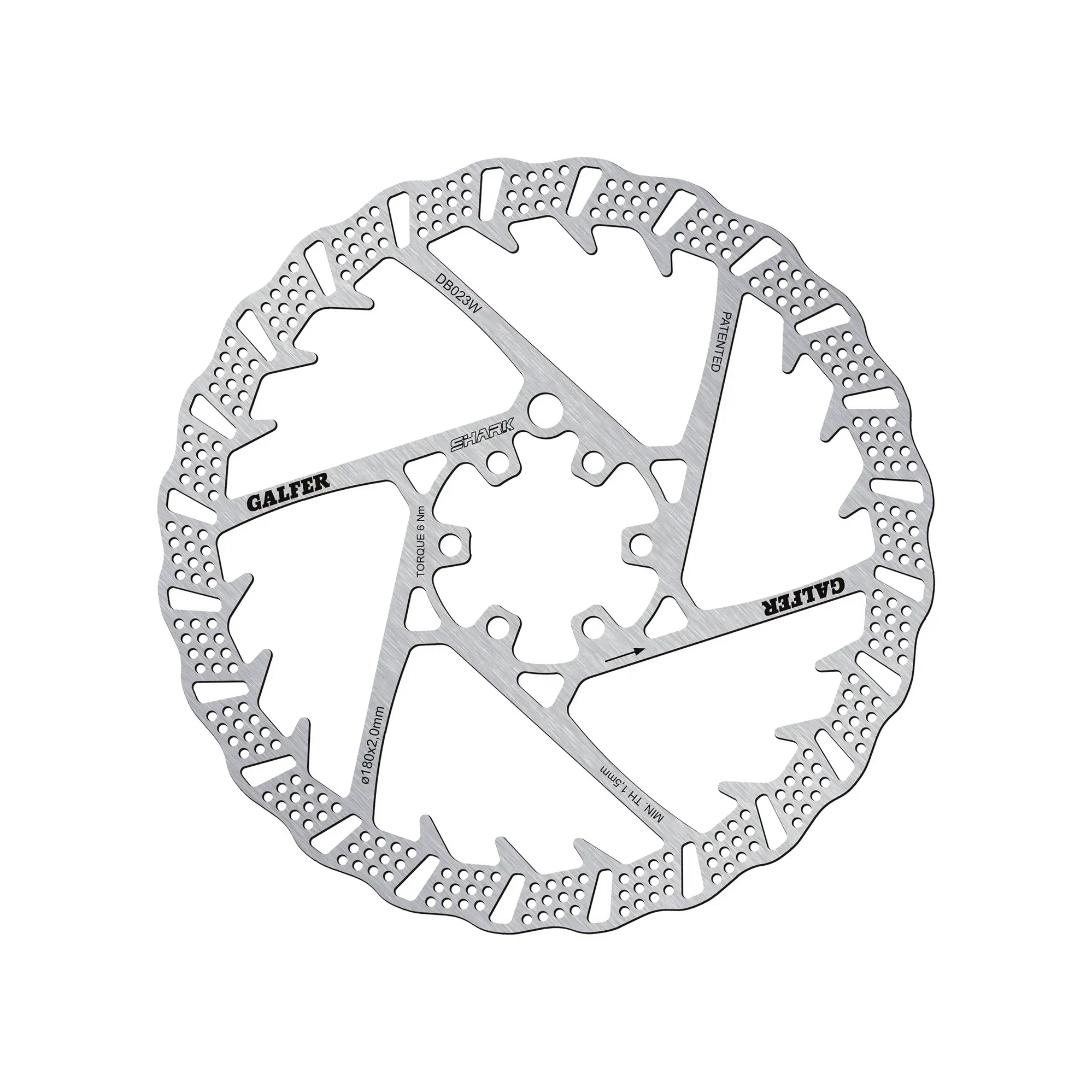 Gash Rotor Disc Galfer Shark Disc Rotor - 6 Bolt -203mm x 2.00mm