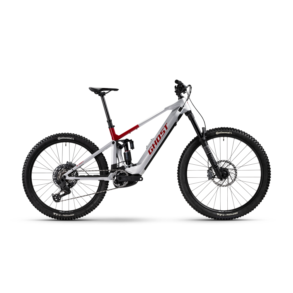 uPRISE Bikes Ghost E-Riot CF Advanced 27.5/29er 2026 Electric MTB - Misty Grey/Red | Price match, 365 day return s, 18-Month Warranty, Finance Available & Free UK Delivery