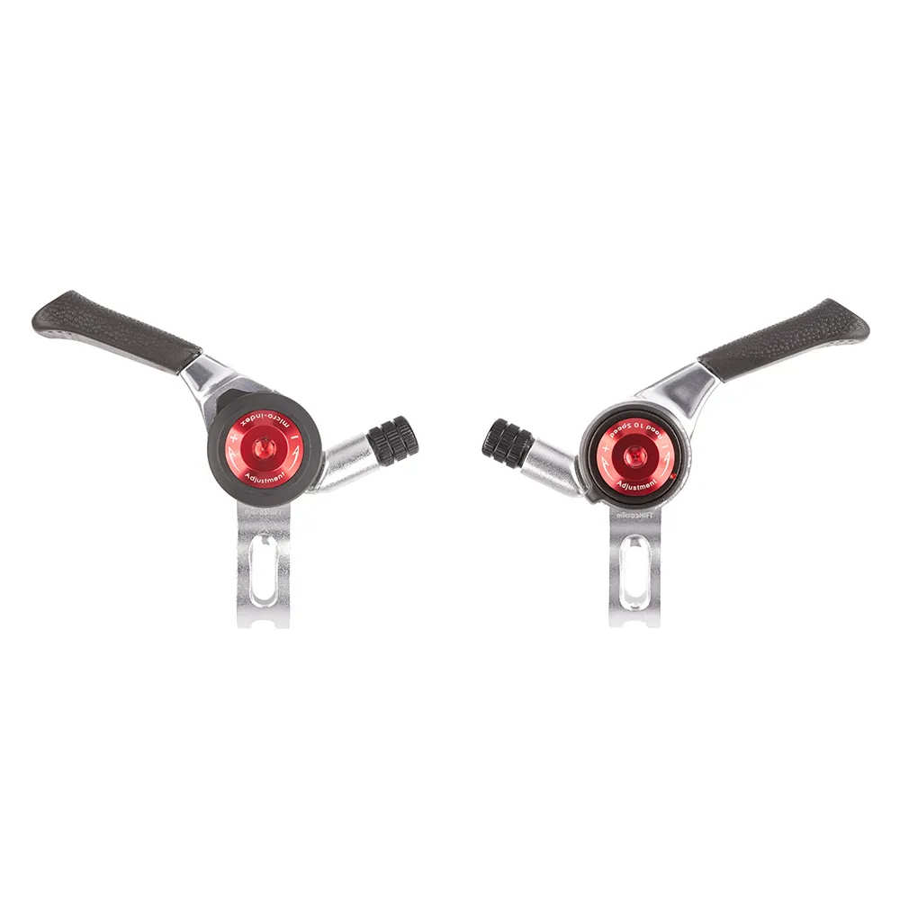 uPRISE Bikes Microshift SL-T10 10 Speed Thumb Shifters For Shimano Road - Silver | Price match, 365 day returns, 18-Month Warranty, Finance Available & Free UK Delivery