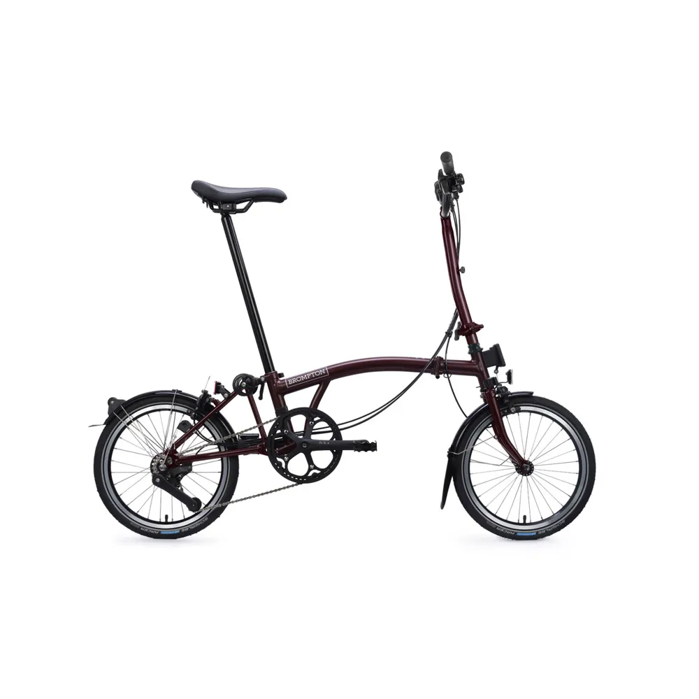 uPRISE Bikes Brompton C Line 12 Speed High Bar 2026 Folding Bike - Red Plum | Price match, 365 day returns, 18-Month Warranty, Finance Available & Free UK Delivery