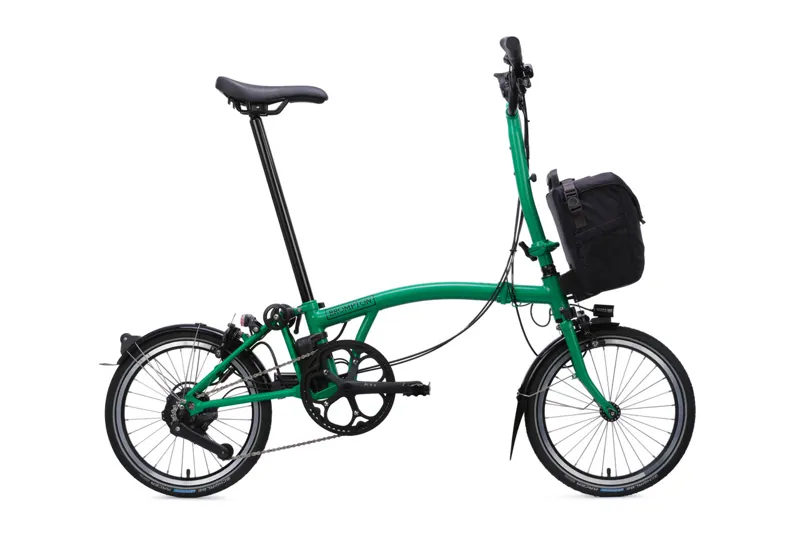 Brompton C Line 4 Speed High Bar 2026 Electric Folding Bike - Palm Green