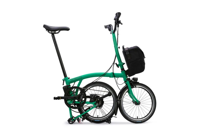 Brompton C Line 4 Speed High Bar 2026 Electric Folding Bike - Palm Green-2