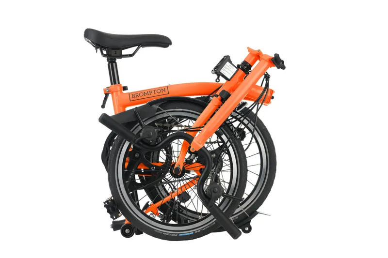 Brompton M6R Mid Bar C Line Explore 2025 Folding Bike - Sunset Orange