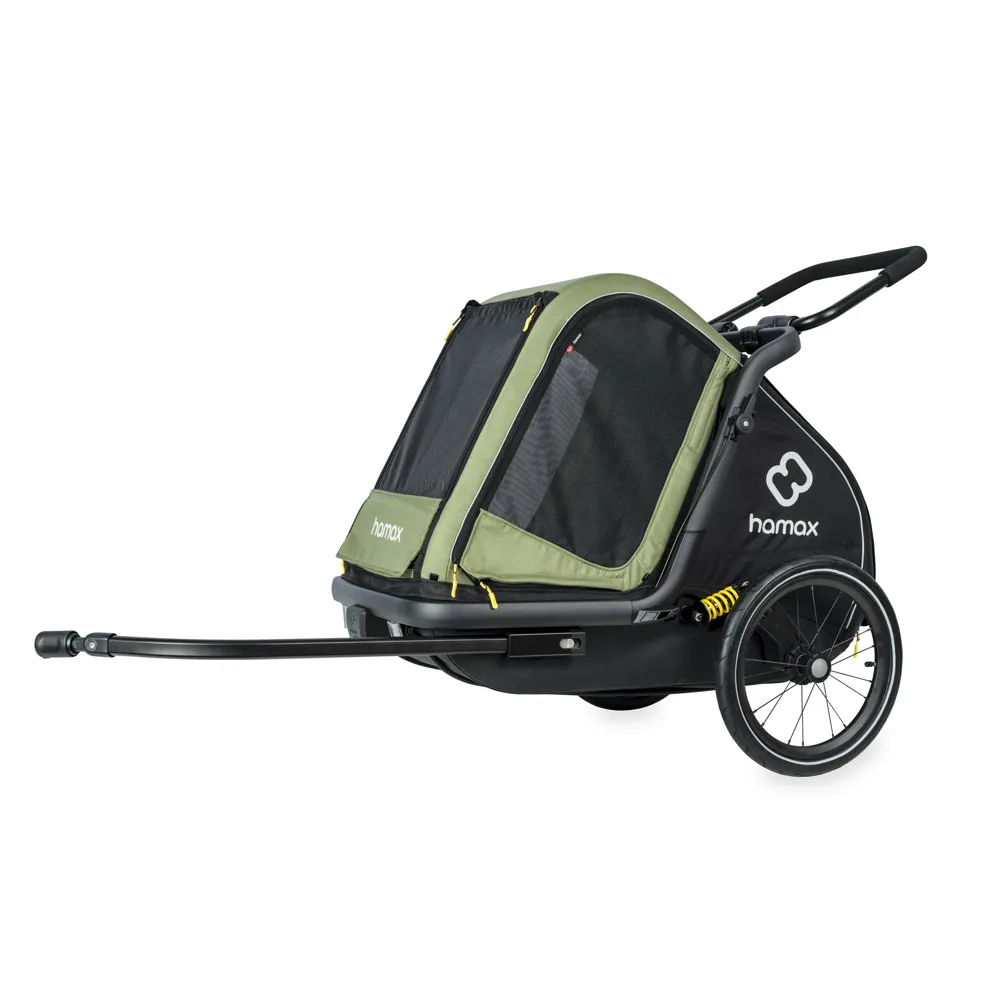 uPRISE Bikes Hamax Pluto Dog Trailer For Medium Sized Dogs - Green | Price match, 365 day return s, 18-Month Warranty, Finance Available & Free UK Delivery