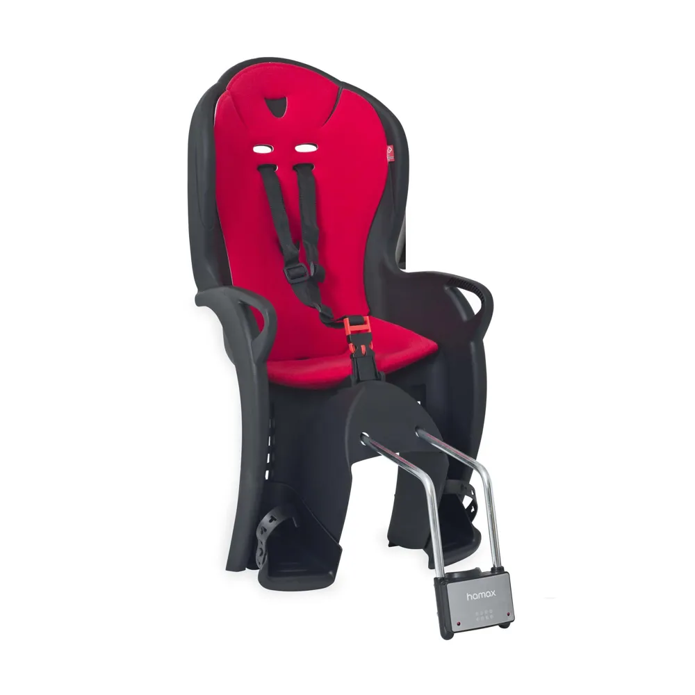 uPRISE Bikes Hamax Kiss Frame Mounted Rear  Child Bike Seat - Black/Red | Price match, 365 day return s, 18-Month Warranty, Finance Available & Free UK Delivery