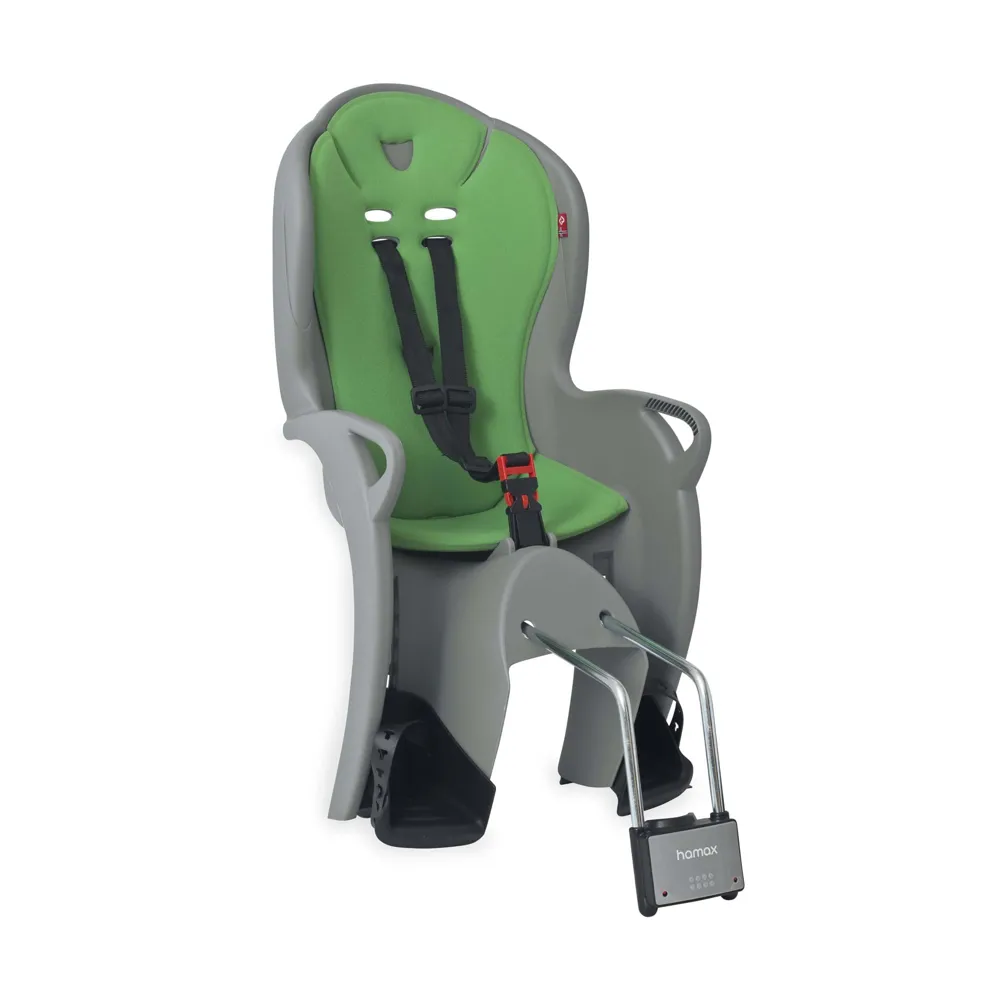 uPRISE Bikes Hamax Kiss Medium Frame Mounted Rear Child Seat - Grey/Green | Price match, 365 day return s, 18-Month Warranty, Finance Available & Free UK Delivery