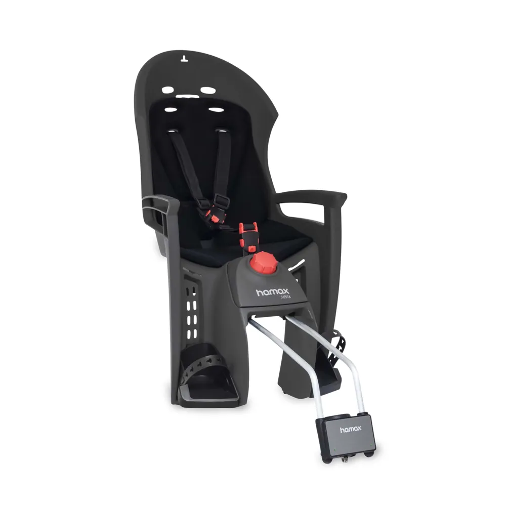 uPRISE Bikes Hamax Siesta Frame Mounted Child Seat W/ Lockable Bracket - Black/Grey | Price match, 365 day return s, 18-Month Warranty, Finance Available & Free UK Delivery