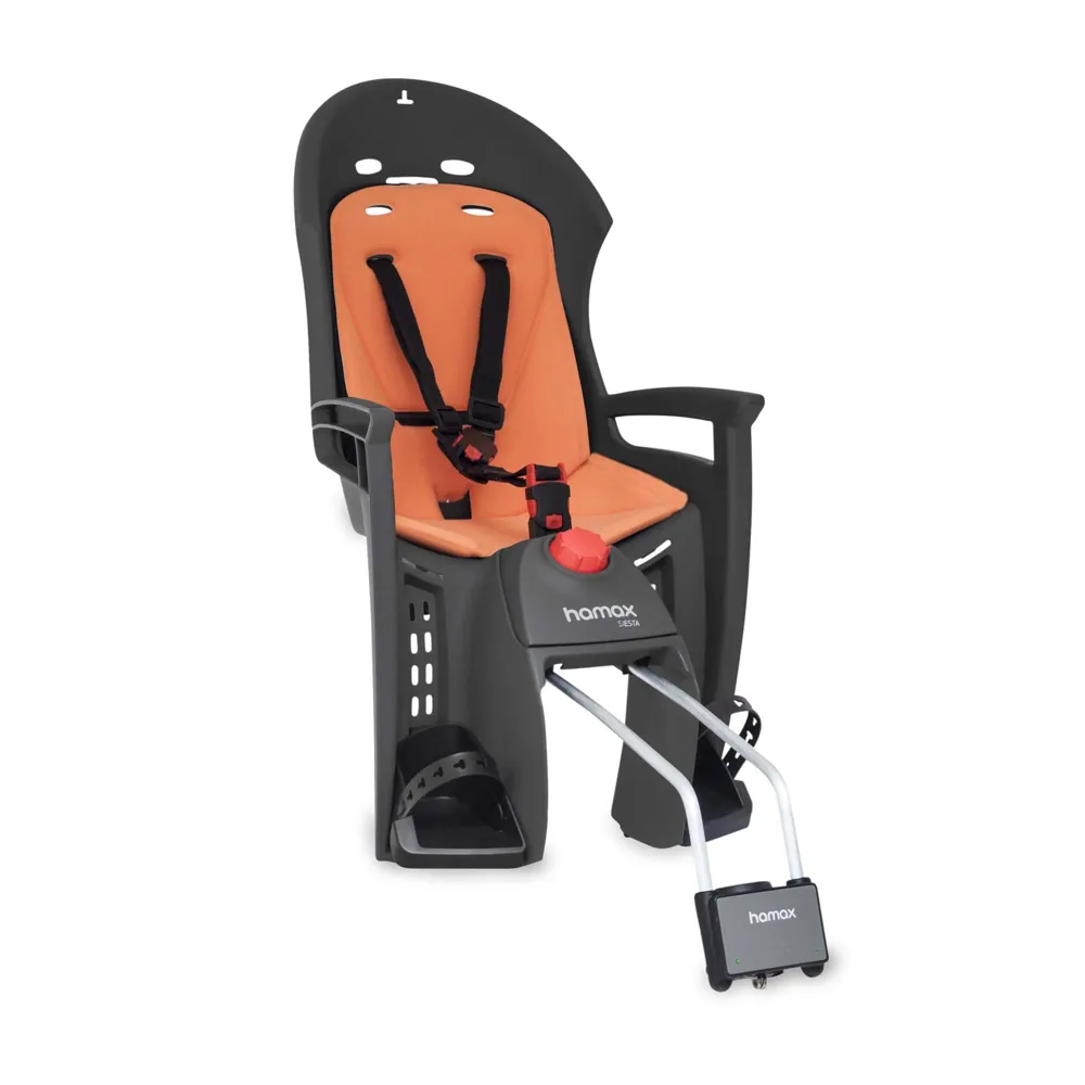uPRISE Bikes Hamax Siesta Frame Mounted Child Seat W/ Lockable Bracket -Grey/Orange | Price match, 365 day return s, 18-Month Warranty, Finance Available & Free UK Delivery